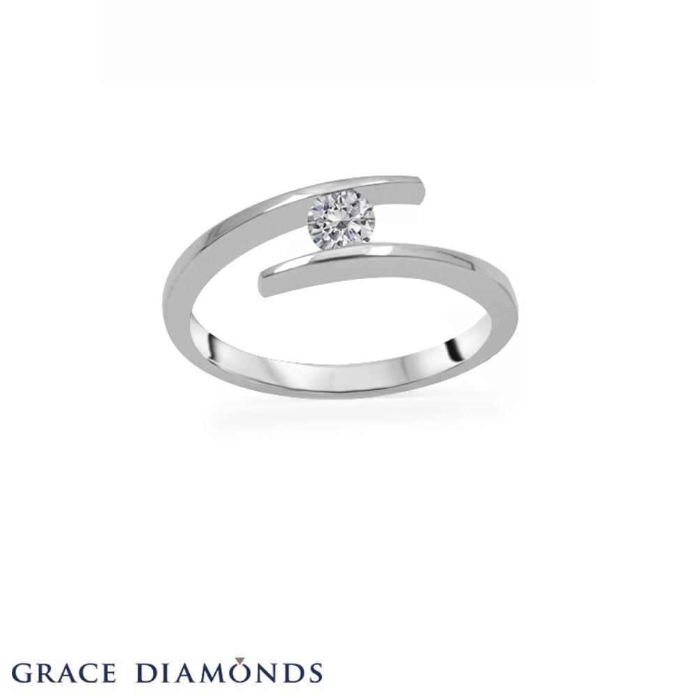 Tension Set Solitaire Diamond Ring