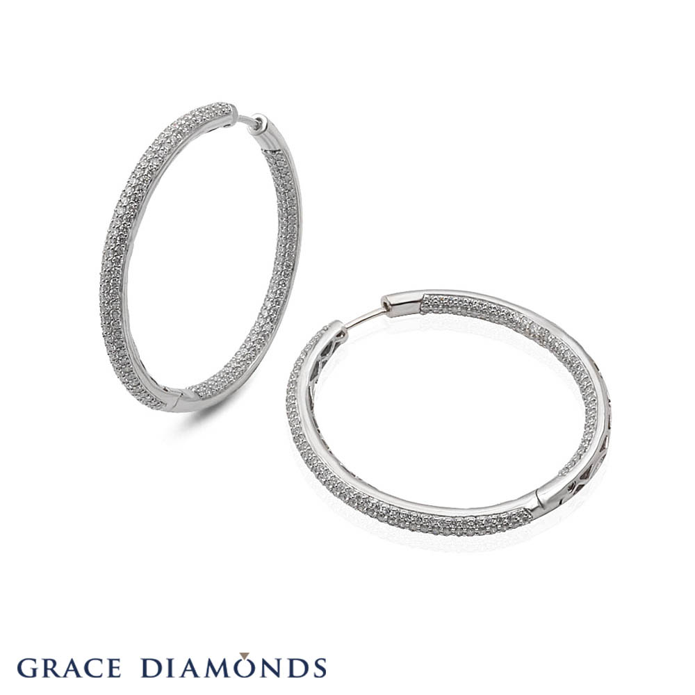 Diamond In and Out Hoop Earring