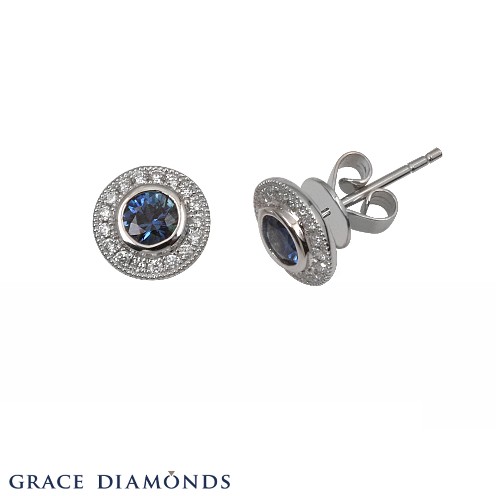 Blue Sapphire and Diamond Earring