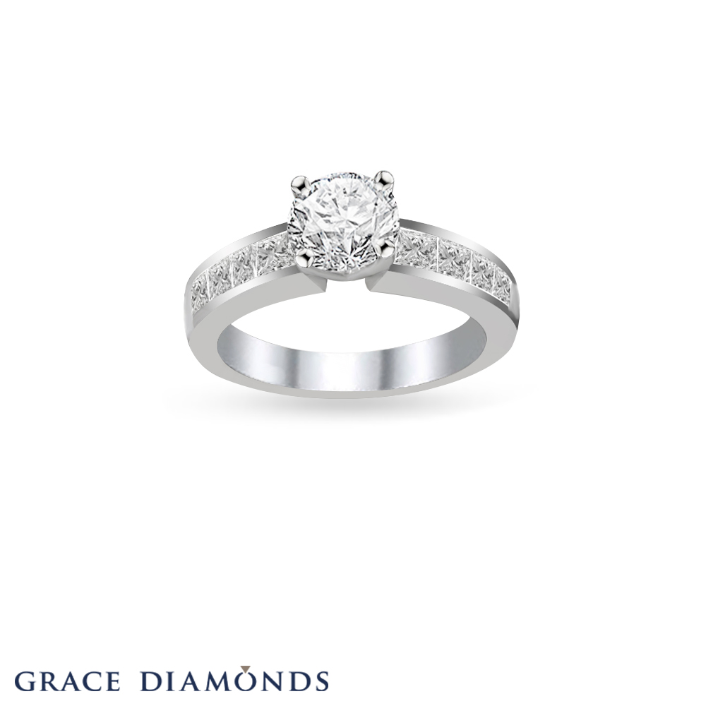 Four Prong Diamond Solitaire Ring