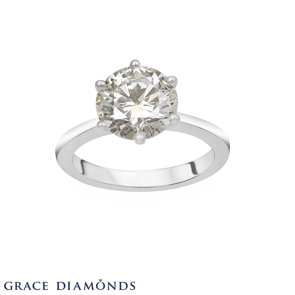 Six Prong Diamond Solitaire Ring