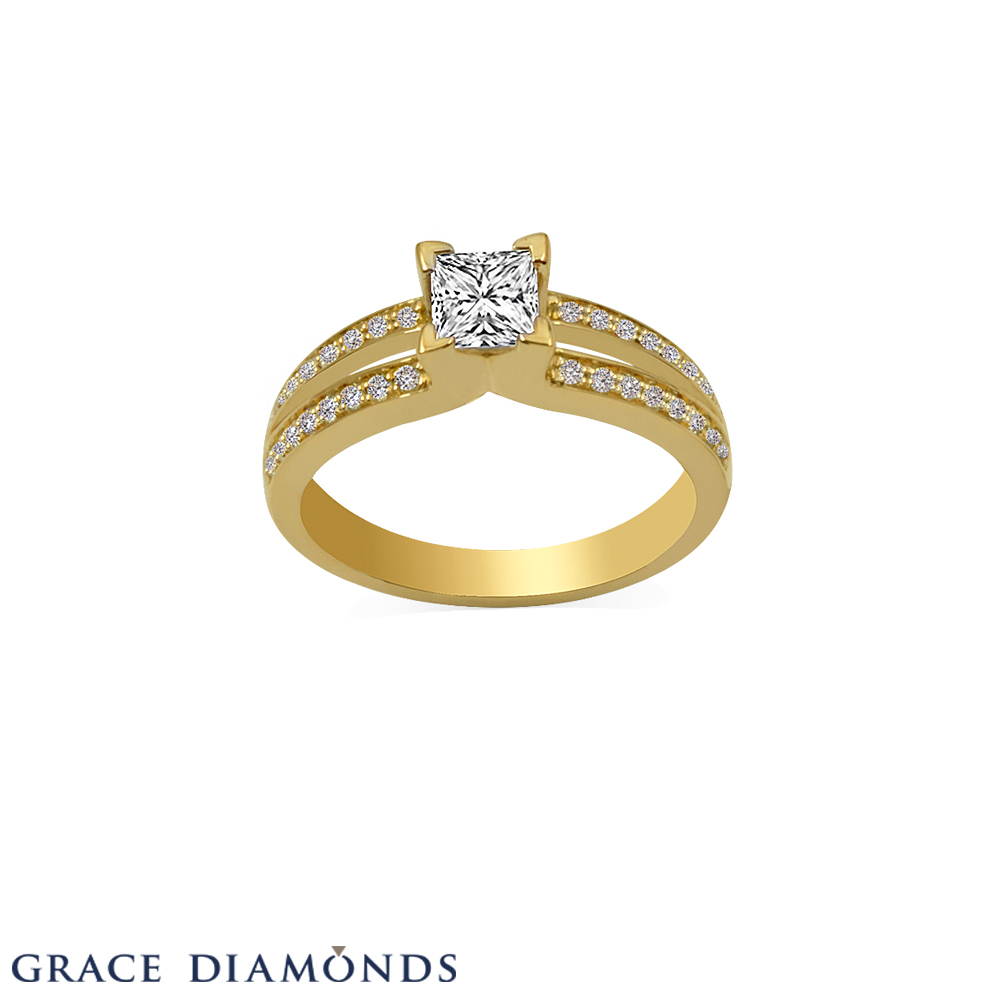 4 Prong Cushion Diamond Engagement Ring
