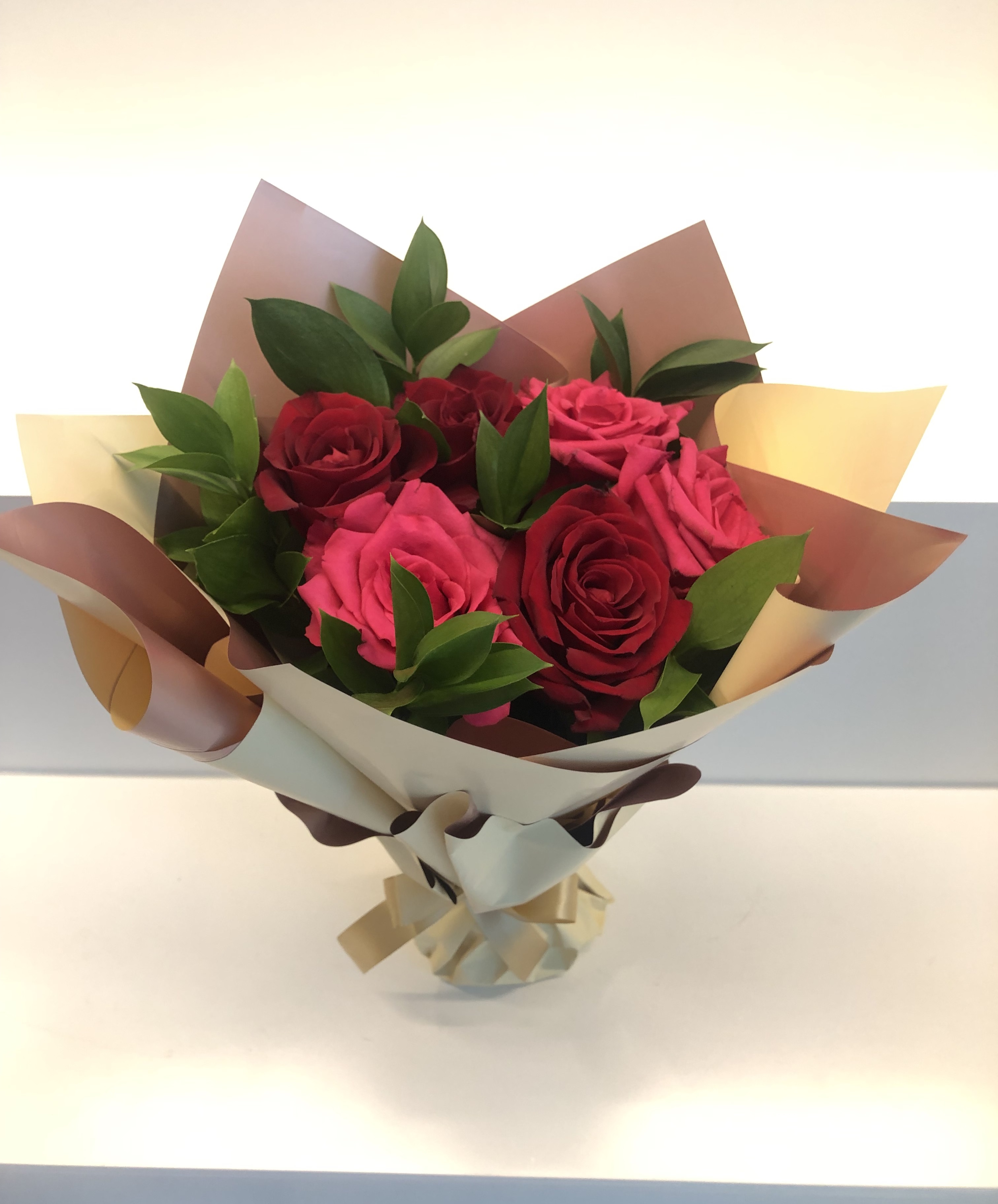 Twelve Roses Bouquet (Pink and Red)
