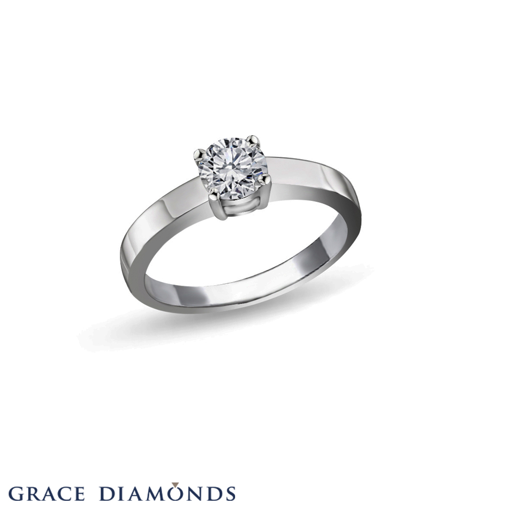 4 Prong Solitaire Diamond Engagement Ring
